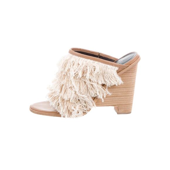 SIZE 10 Tibi New York Ophelie Mules With Fringe - Picture 1 of 6